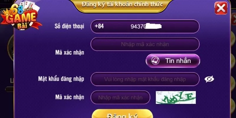 Đăng Ký 68 Game Bài - Chơi Nhanh Chóng Và Dễ Dàng 2 Giao diện thân thiện
